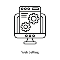 Web Setting vector filled outline Icon Design illustration. Smart Home and Technology Symbol on White background EPS 10 File