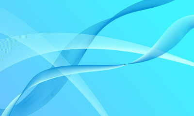 blue turquoise with business lines wave curves on gradient abstract background