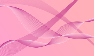 pink peach color smooth lines wave curves with soft gradient abstract background
