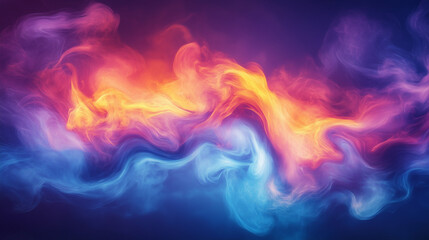 Rainbow Colored Liquid Smoke Fog Wallpaper. Trendy Mysterious Rainbow Splash of Paint. Color Smoke Explosion. Mystic Swirling Steam Flow. Digital Music Illustration. Digital Motion Music Design.