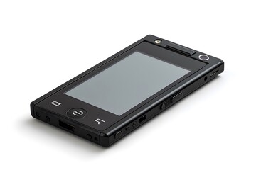 Sleek Black Smartphone with Touchscreen Display