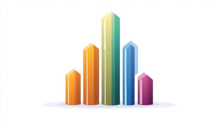 A colorful skyscrapers are shown in a rainbow of colors, AI