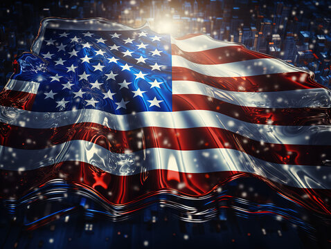 Gorgious 4th july wishing banner design vector file