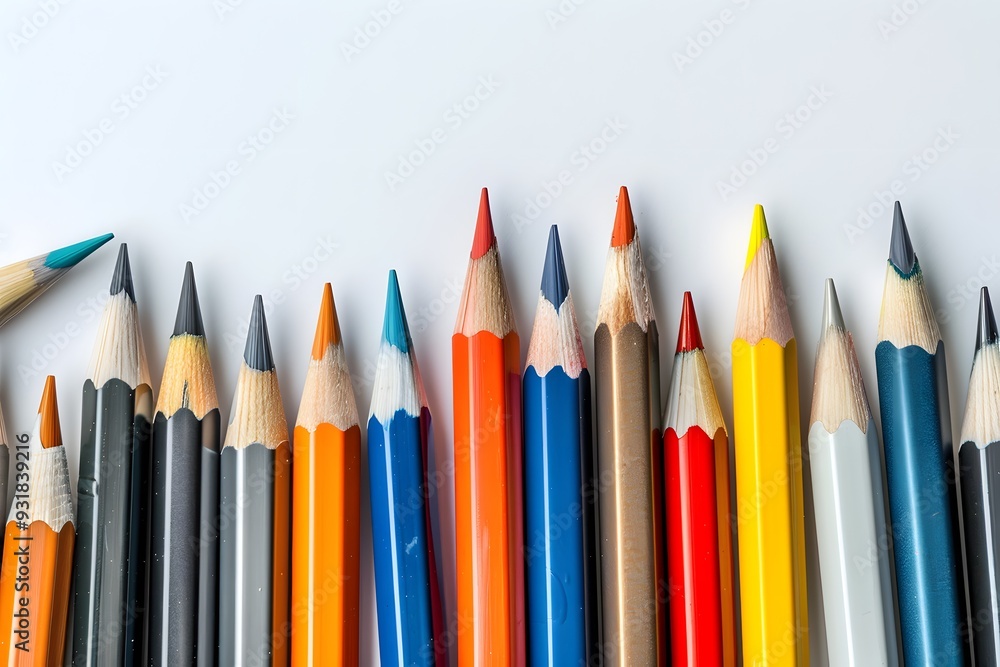 Poster a vibrant array of colored pencils lined up for creative expression