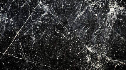 White scratches on a black background. The texture of black. Abstract black background. Modern banner