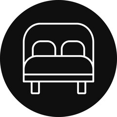 Double Bed Vector Icon Design