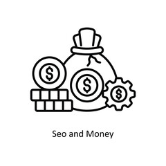 Seo and Money vector filled outline Icon Design illustration. Smart Home and Technology Symbol on White background EPS 10 File 