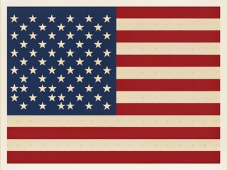 Naklejka premium Minimalist Red, White, and Blue - American flag with simple lines and minimalist design, patriotic, classic, elegant