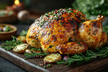 Grilled roasted whole Chicken