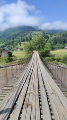 Fototapeta premium mountains in summer, carpathians, beautiful view of mountains and houses in mountains, countryside