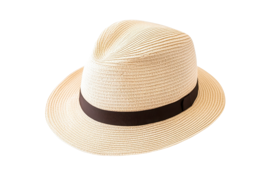 Stylish straw hat with a brown band