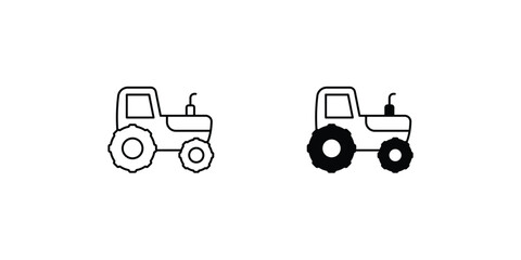 tractor set icon with white background vector stock illustration