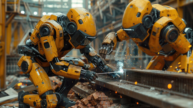 'AI robots work together on future site'