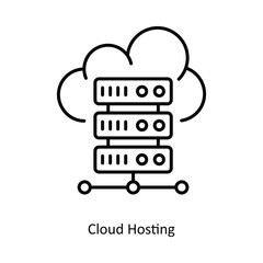 Cloud Hosting vector filled outline Icon Design illustration. Smart Home and Technology Symbol on White background EPS 10 File