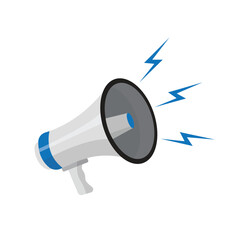  megaphone  flat illustration on isolated white background