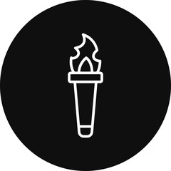 Flame Torch Vector Icon Design