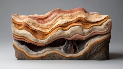 A detailed cross section of a mountain, showing layers of rock, soil, and underground water sources