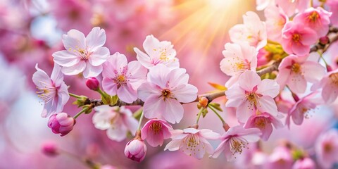 Sakura Blossom Burst: Floral, Delicate, Pink, Spring