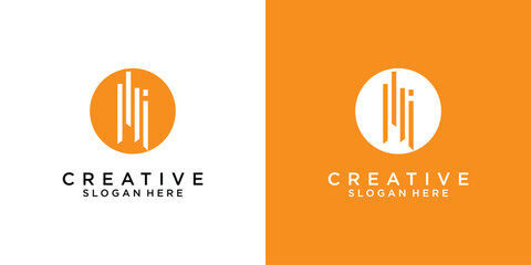 Creative rectangle logo design with modern concept . premium vector