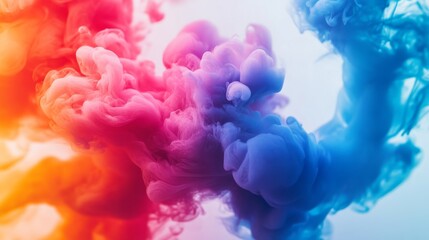 Colorful ink in water creating abstract patterns