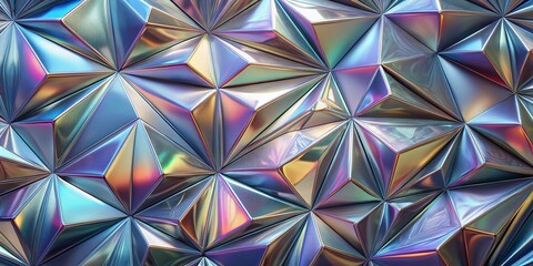 Silver Leaf Shimmer: Metallic, futuristic, geometric, iridescent, sleek