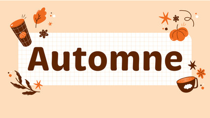 Bannière vectorielle illustrée sur le thème de l'automne. 