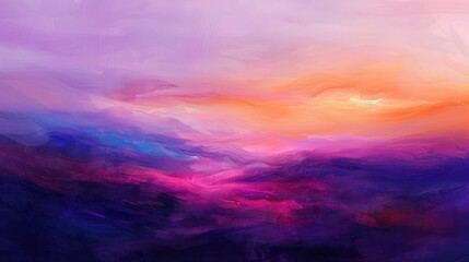 Fototapeta premium A dreamy landscape of abstract paint, where purple
