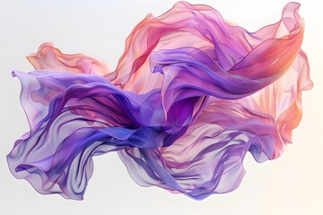 Fototapeta premium Ethereal Flow of Colorful Silk Ribbons in Motion