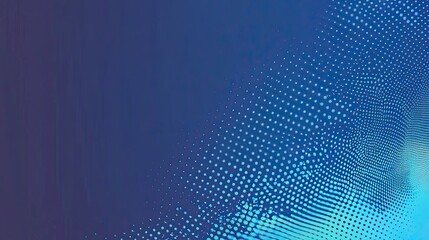 Blue background with a gradient and subtle halftone dots, adding a retro vibe