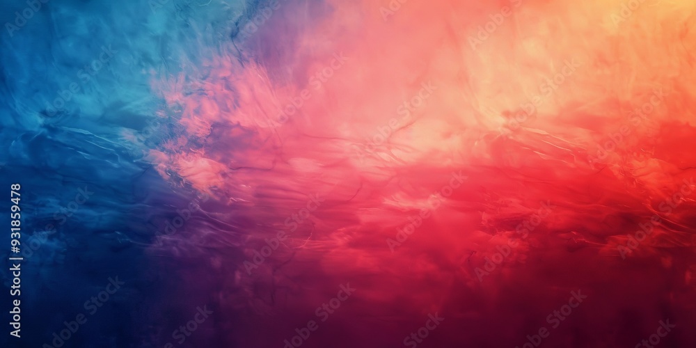 Wall mural colorful red and blue sunrise gradient noisy grain background texture