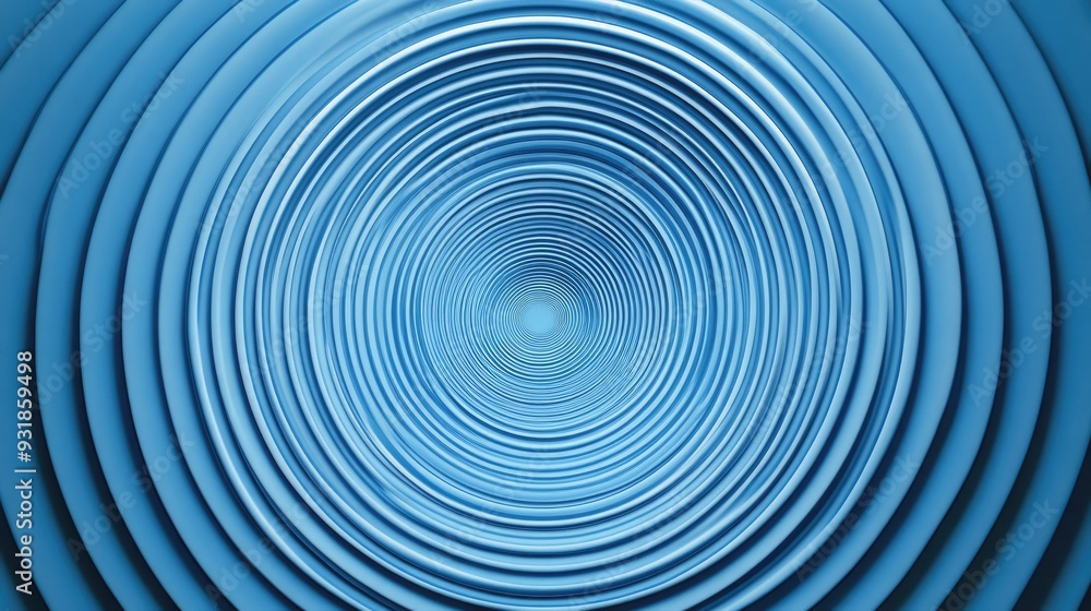 Poster blue background with concentric circles in varying shades, creating a hypnotic effect