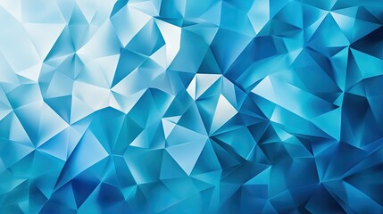 Blue background with polygonal shapes, giving a modern, abstract design