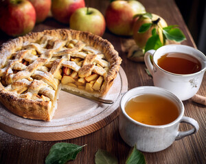 apple pie and cup of tea