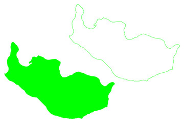 New Siberia island (Russia, Russian Federation, New Siberian Islands archipelago) map vector illustration, scribble sketch Novaya Sibir map