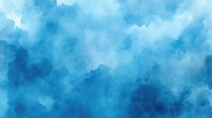 Fototapeta premium Blue watercolor wash background with subtle gradients and texture