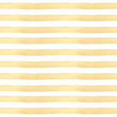 Yellow stripes pattern. Watercolor hand drawn background in pastel colors for fabric texture, wallpaper, home decor prints