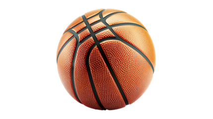 Detailed basketball with visible texture and seams, isolated on a white background 