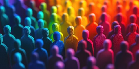 Obraz premium Group portrait on colorful background