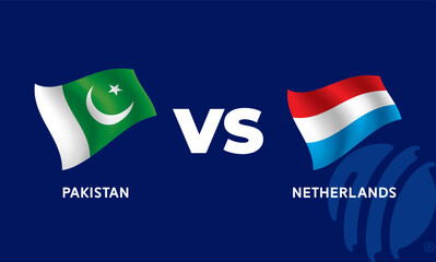Naklejka premium Pakistan VS Netherlands Cricket Match Template