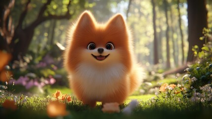 Obraz premium Whimsical Pom: Enchanted Adventure