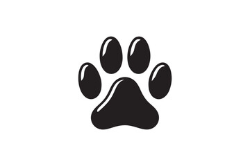 Dog paw silhouette vector illustration © Madhusudan