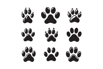 Dog paw silhouette vector illustration