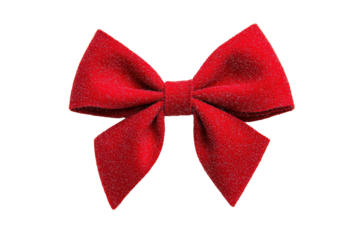 Eine rote Filz Schleife, transparenter Hintergrund 