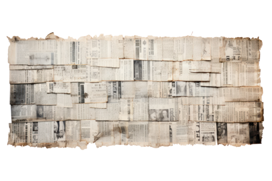 Vintage horizontal banner made of yellow paper, isolated on white background.