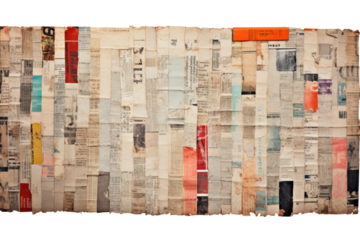 Vintage horizontal banner made of yellow paper, isolated on white background.