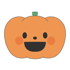 かわいい笑顔のかぼちゃのイラスト