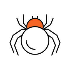 spider color line icon with white background vector stock illustration