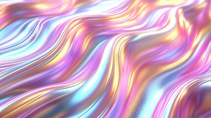 Obraz premium Soft, flowing, iridescent fabric creates dreamy and vibrant atmosphere. colors blend harmoniously, evoking sense of calm and beauty. 