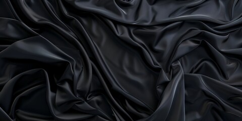 Fototapeta premium Black luxury fabric background with copy space