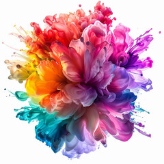 Obraz premium colorful abstract vibrant explosion paint splash art creative bright artistic color burst dynamic multicolor lively energetic bold vivid modern art